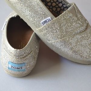 Toms Silver Iridescent Glimmer Youth Classics
